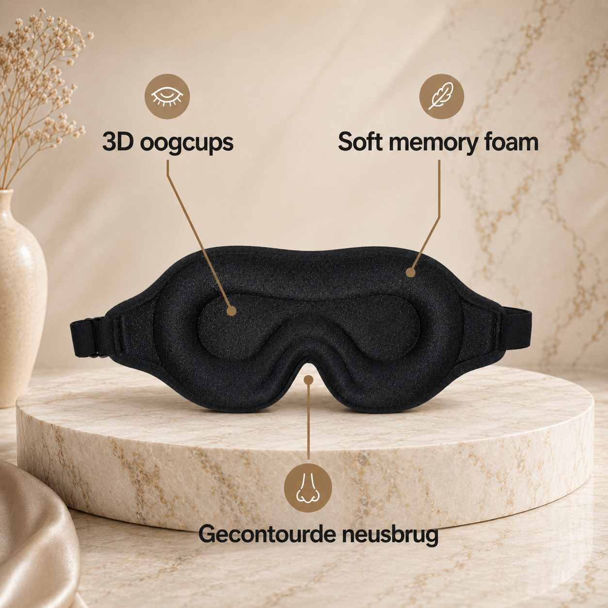 Pure Order Blackout Slaap masker
